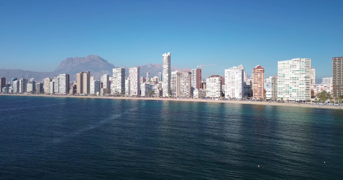 Benidorm coastline aerial
